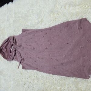 Sleeveless Hooded Dress in Mauve